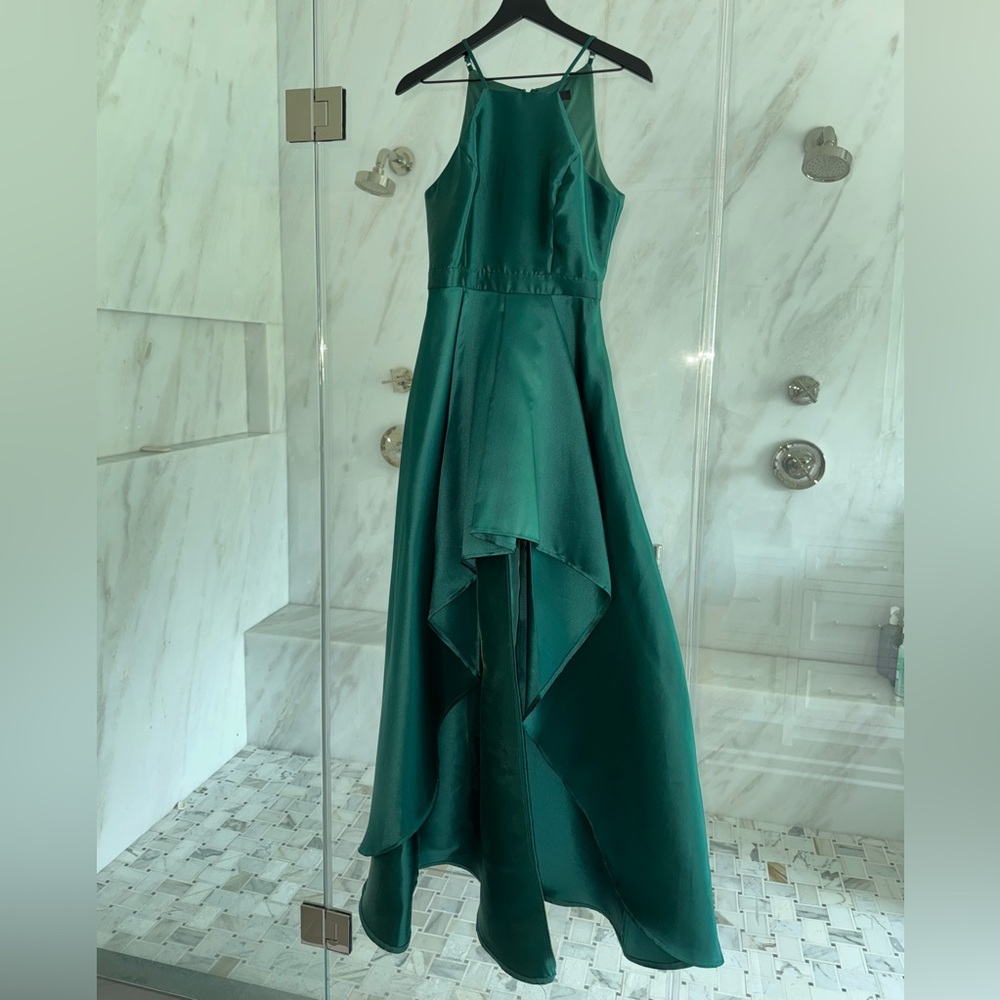 Lulu's Broadway Show Emerald Green High-Low Gown